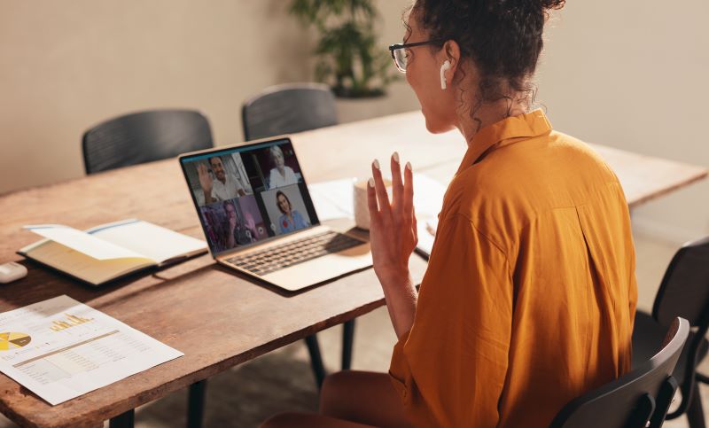 woman holding a meeting on zoom